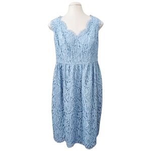 NWT Shoshanna Periwinkle Sierra Lace Dress Pastel Blue V-Neck Wedding Size 12